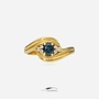 18k gold vintage ring with sapphire & diamond