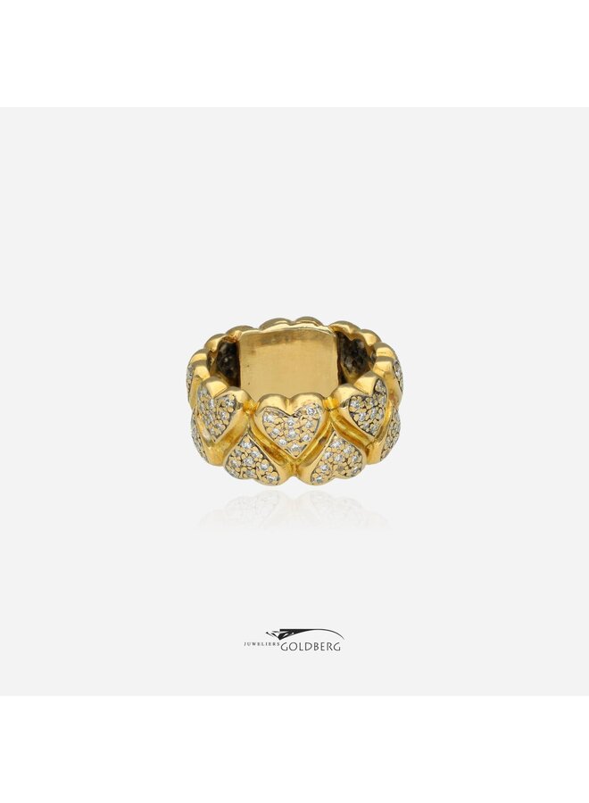 18k gouden vintage ring met diamanten (ca. 1.44ct)