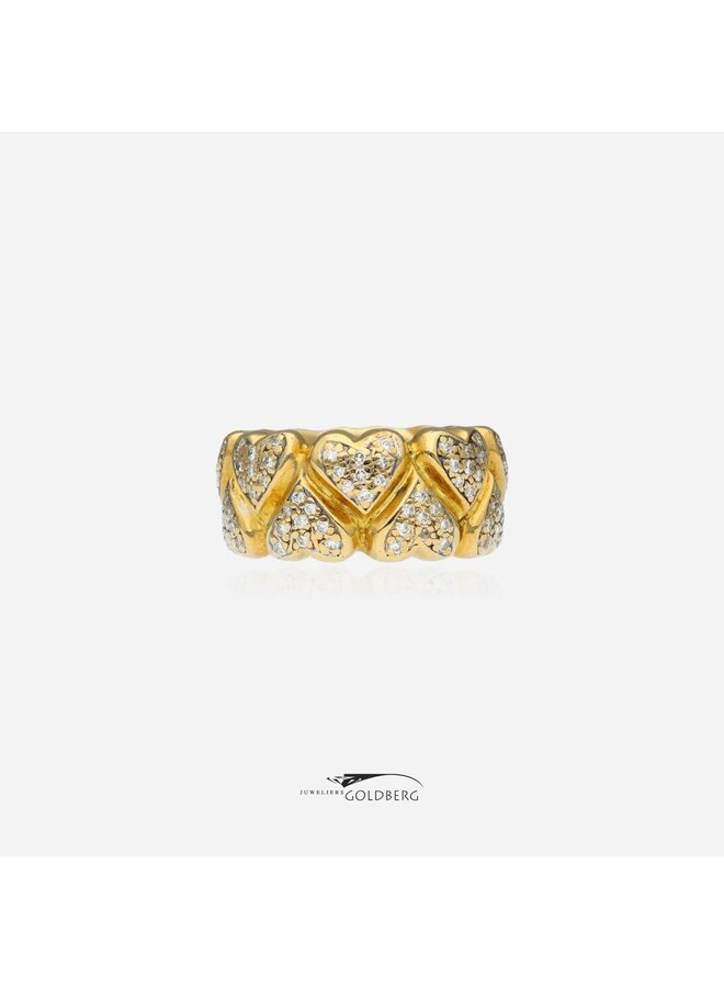18k gouden vintage ring met diamanten (ca. 1.44ct)