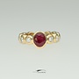 Custom 14k gold ring with ruby and diamond (ref. 84240)