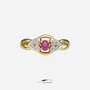 14k vintage gold ring with ruby & diamond