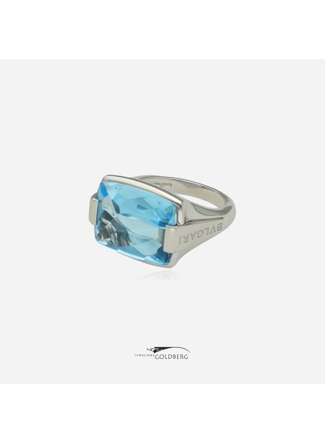 18k witgouden vintage Bulgari ring met topaas