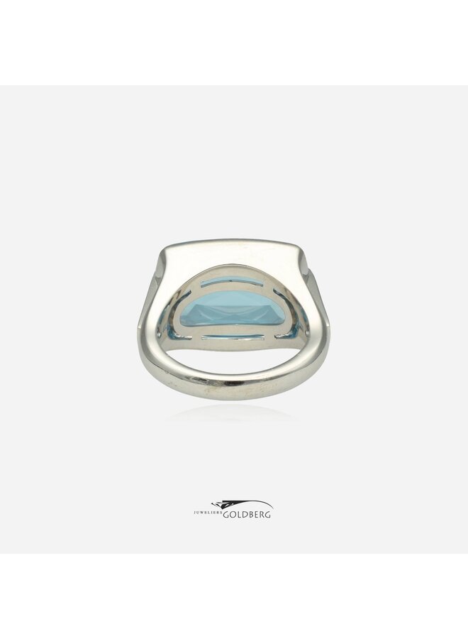 18k witgouden vintage Bulgari ring met topaas