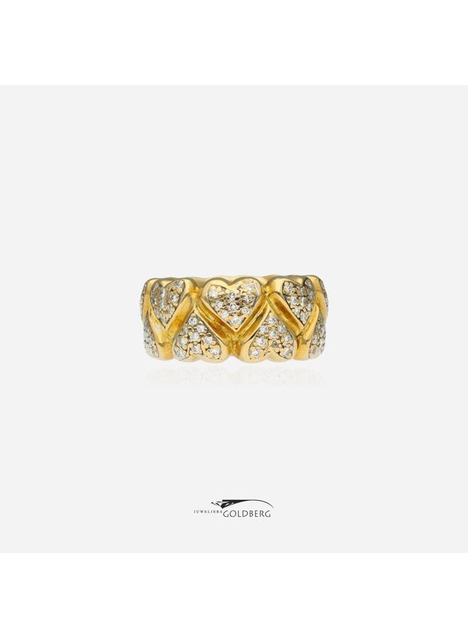 18k gold vintage ring with diamonds (approx. 1.44 ct)