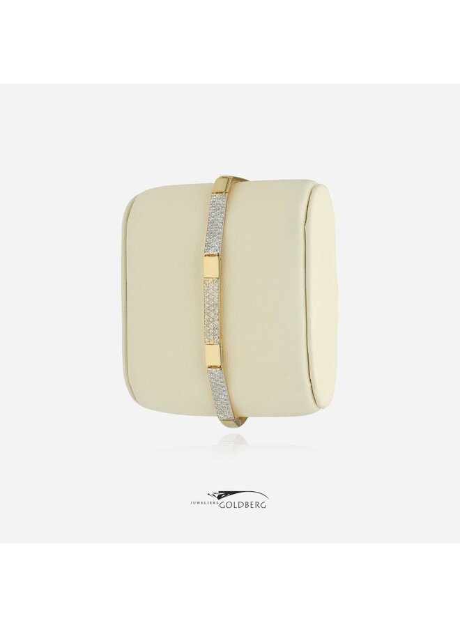 14k gold plate bracelet pave set with zirconia