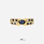 18k gouden vintage ring met blauwe saffier en briljanten