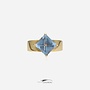 14k gouden vintage ring met lichtblauwe steen