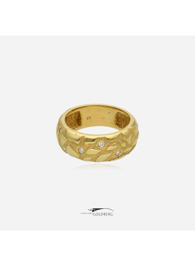 18k geelgouden vintage ring met diamant