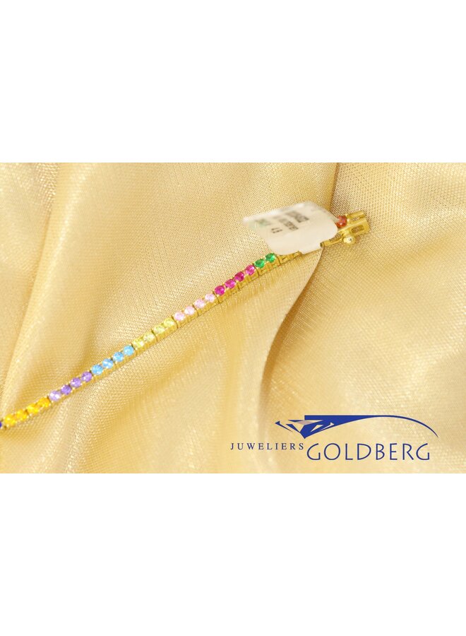14k gold vintage bracelet with cubic zirconia