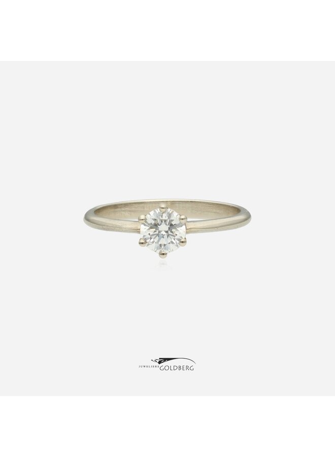 14k witgouden ring met 0.5ct labgrown diamant