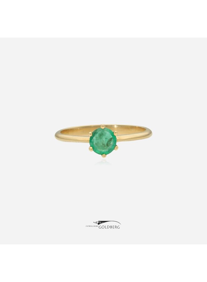 14k gouden ring smaragd 0.45ct (eigen atelier)