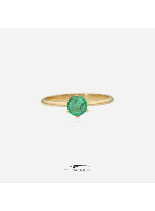 14k gouden ring smaragd (eigen atelier)