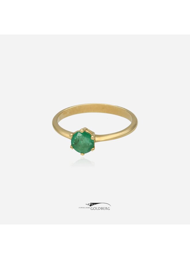 14k gold ring emerald 0.45ct
