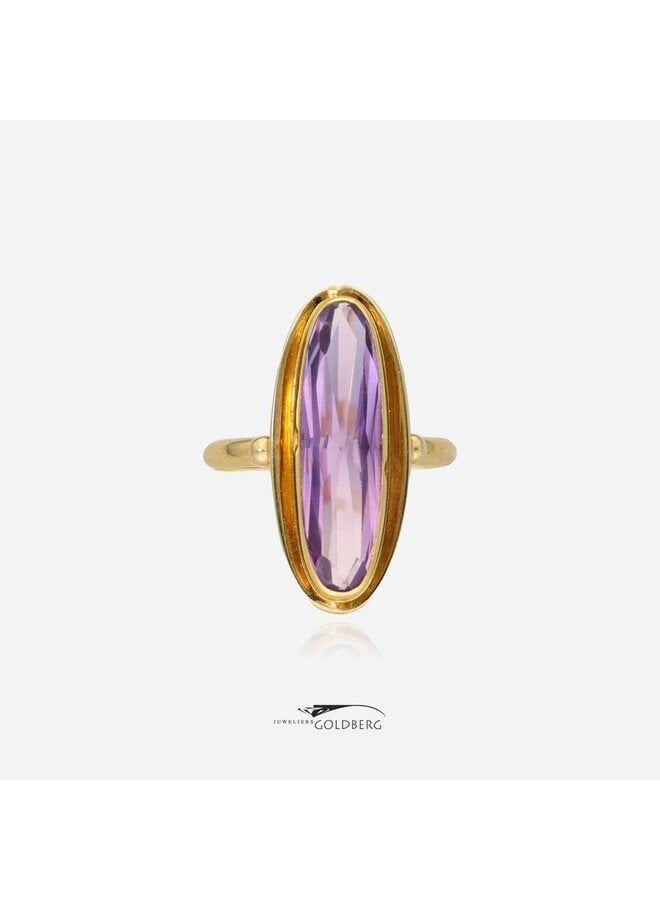 14k gouden vintage ring met amethist