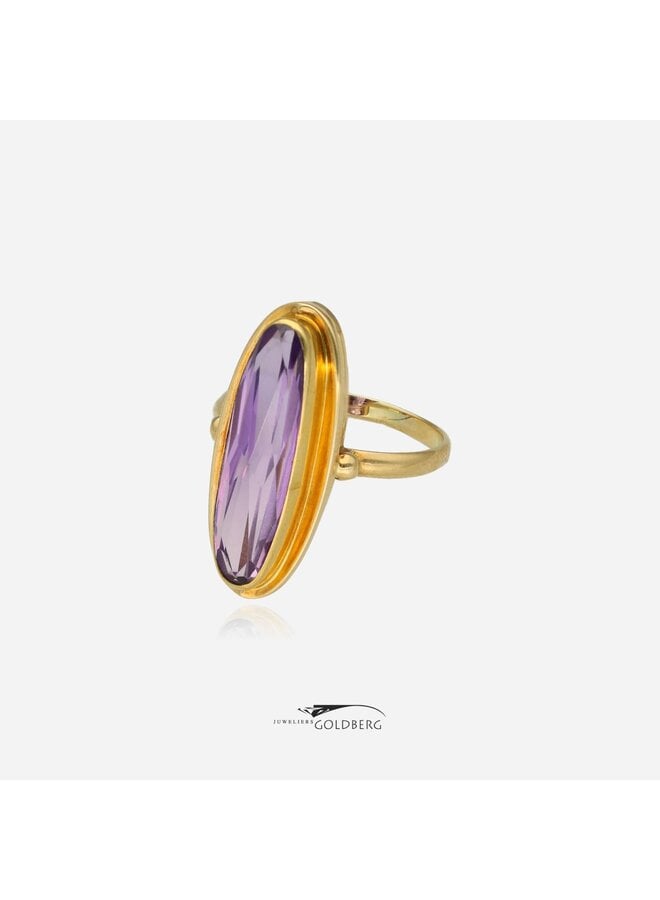 14k gouden vintage ring met amethist