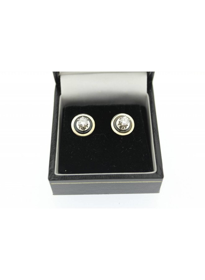 Vintage 14 carat white gold ear studs 0.43ct diamond