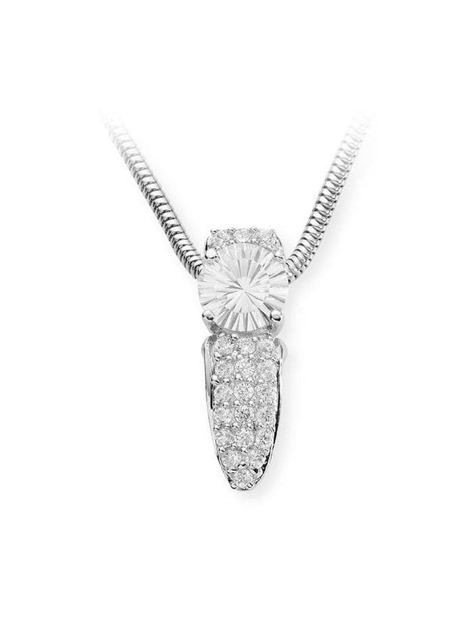 silver pendant with white zirconia's