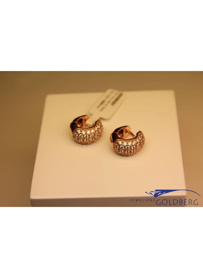 14 carat rose gold earrings with zirconia's