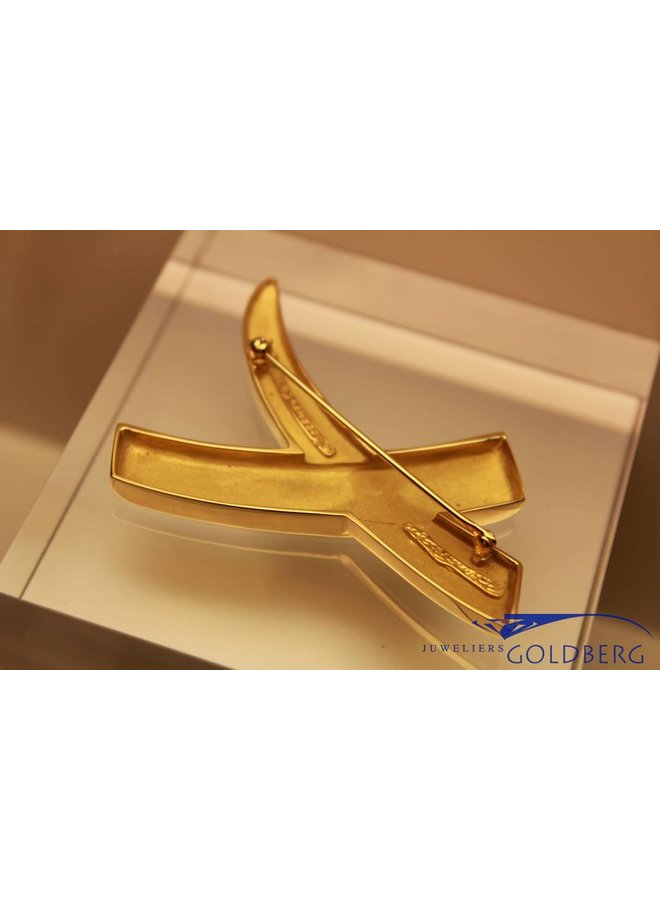 Large vintage Gold Signature X Pin Tiffany & Co. Paloma Picasso