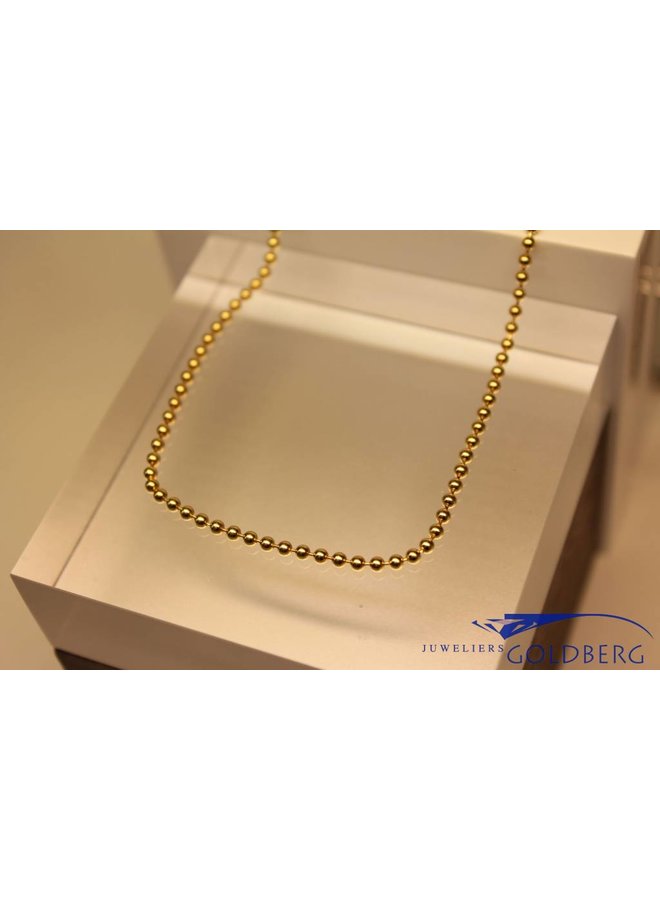 Gold plated beads necklace 2,2mm 50cm