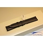 Handmade watch band ECO calfskin black with white stitchings 20/18mm