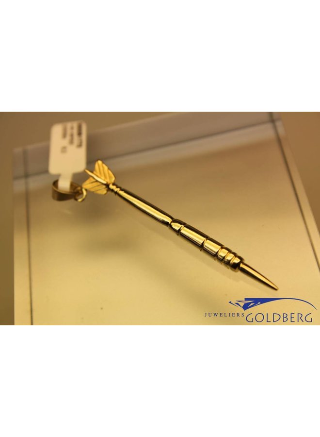 14k gouden vintage dartpijl hanger