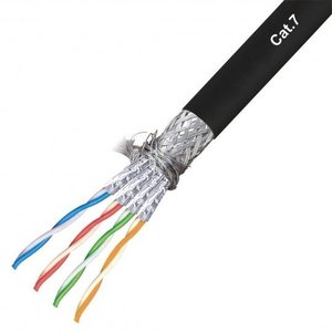 S/FTP CAT7 soepel LSZH 100M 100% koper zwart (netwerkkabel op rol)