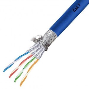 S/FTP CAT7 netwerkkabel soepel LSZH 100M 100% koper blauw