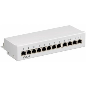 CAT 6 Mini/Desktop Patch Panel 12 Poorts grijs