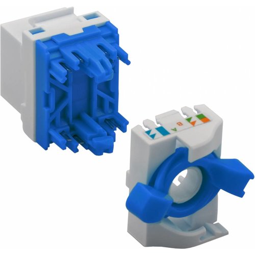 CAT 6a KeyStone RJ45 Jack UTP blauw Toolless