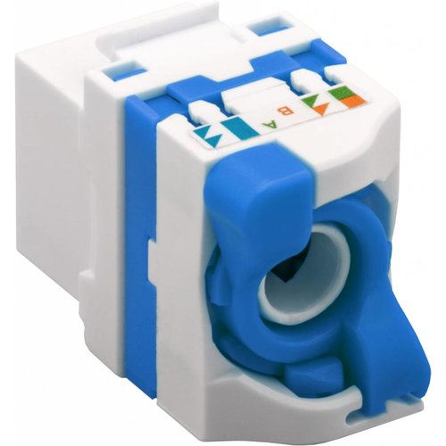 Toolless KeyStone Cat6a RJ45 Jack UTP Blue