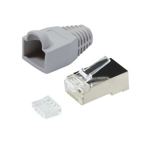 CAT6 Plug with strain relief boot RJ45 - Shielded 10 pcs