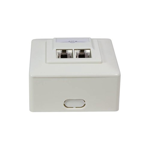 Cat6 Surface Mounted Box Fully Shielded RAL 9010