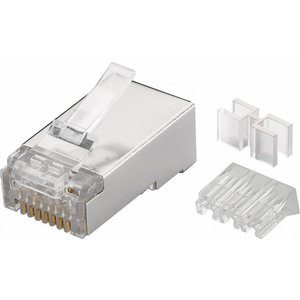 CAT6a Connector met hulpstuk RJ45 - STP 10 stuks voor soepele en stugge kabel