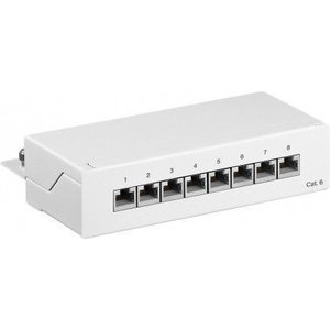 CAT6 Mini/Desktop Patch Panel 8 Port white