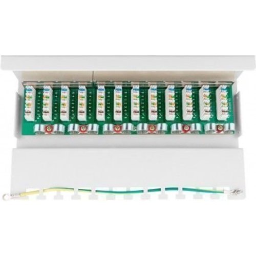 CAT6 Mini/Desktop Patch Panel 12 poorts STP afgeschermd Wit