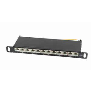 CAT6a 10 inch Patchpanel slim 12 poorts 0.5U