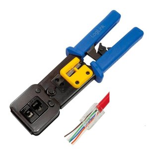 Krimptang voor doorsteek connectoren RJ11, RJ12 en RJ45