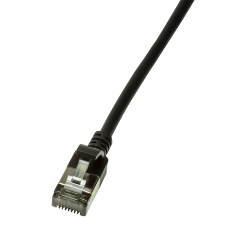 CAT.6A patch cable Ultraflex SlimLine black 0.3m