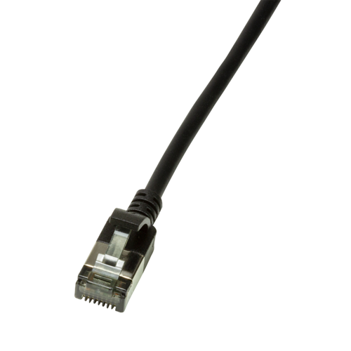 CAT.6A patch cable Ultraflex SlimLine black 1m