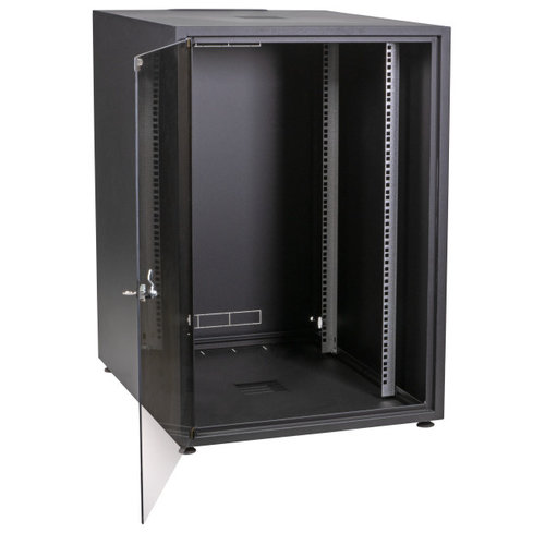 18U server cabinet with glass front door (WxDxH) 600x800x871mm