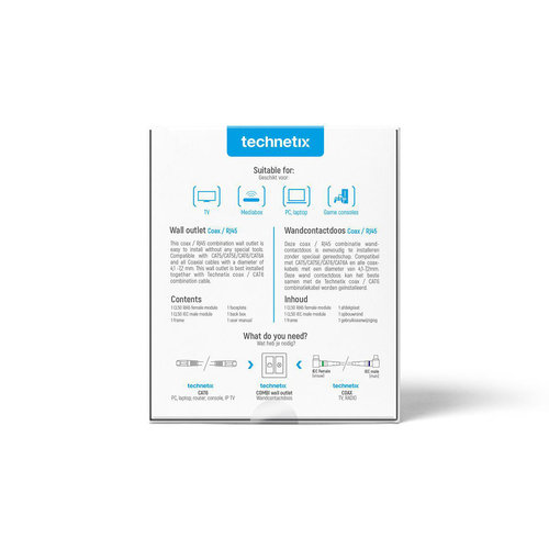 Wandcontactdoos CAT6 + COAX toolless