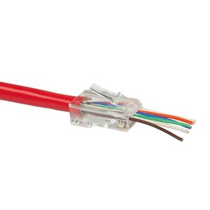 Bintra Doorsteek CAT6 UTP Connector 100 stuks EZ-RJ45 voor soepele en stugge kabel