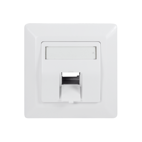 Faceplate for 1 keystone jack, 45° outlet, signal white