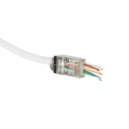 Doorsteek CAT6 Connector RJ45 - STP 50 stuks voor soepele en stugge kabel