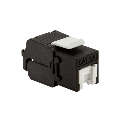 CAT6a keystone jack RJ45 UTP toolless black