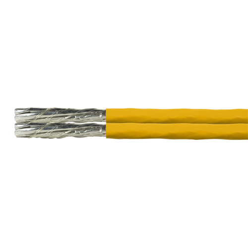S/FTP CAT7a duplex netwerkkabel stug 50M 1200MHz 100% koper geel (netwerkkabel op rol)