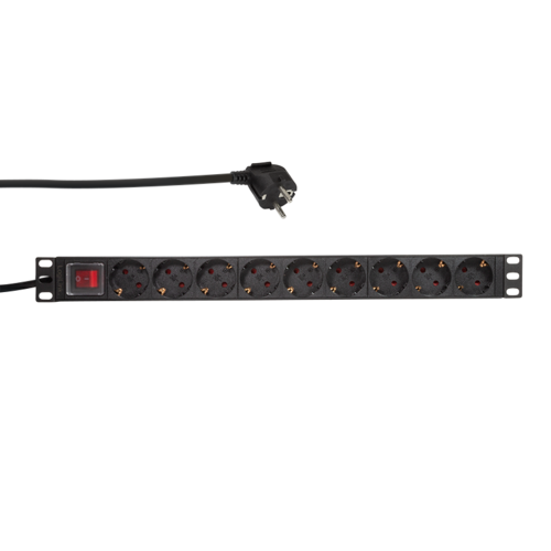 PDU with 9 EU sockets for 19 inch server cabinets