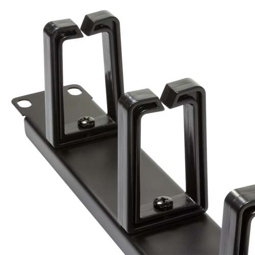 1U metal cable management bar with 5 brackets