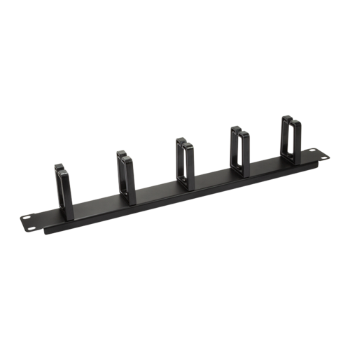 1U metal cable management bar with 5 brackets